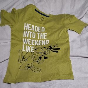 Nwot Size 5t Disney Lime Green Goofy Graphic Short-Sleeve Tee